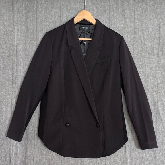 Vertigo Collection Rush Black Double Breasted Notch Collar Blazer Size 12 - Picture 1 of 11